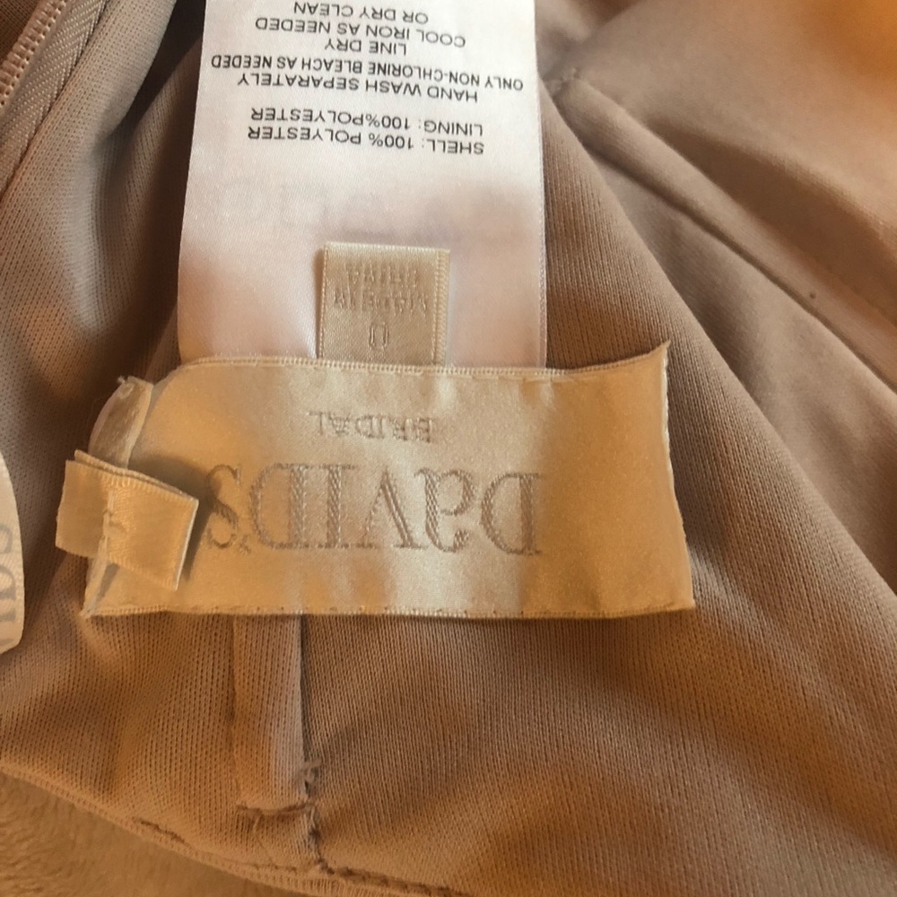 Taupe strapless above the knee dress